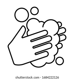 soap foam and wash hand vector