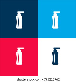 Soap four color material and minimal icon logo set in red and blue