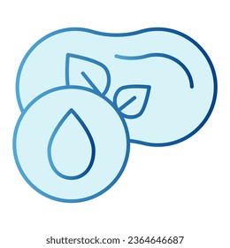 Soap with fragrance flat icon. Natural soap blue icons in trendy flat style. Soap with leaves gradient style design, designed for web and app. Eps 10