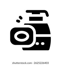 soap glyph icon. Strong and solid vector icon for websites, mobile interfaces, presentations, and visual branding. High quality and easy to edit.