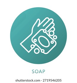 Relleno De Gradiente De Jabón, Mini Icono De Ilustración Relacionado Con El Cuidado Personal, Tienda De Belleza, Cuidado Corporal Y Más. Uso Para El Concepto Moderno, Ui, Web Ux Y Desarrollo De App.