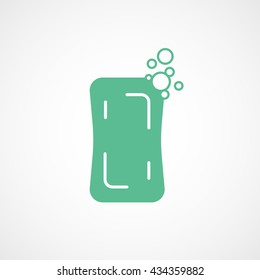 Soap Green Flat Icon On White Background