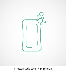 Soap Green Line Icon On White Background
