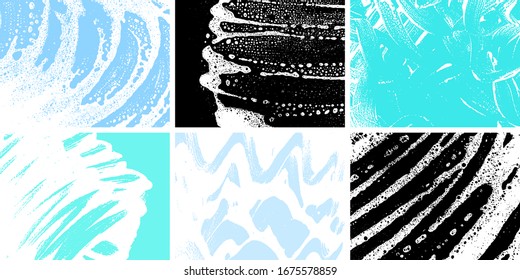 Soap grunge backgrounds. Foam textures set. Foam water. Soap bubble stains. Shampoo. Shaving cream. Bath. Laundry detergent. Cleaning. Washing.