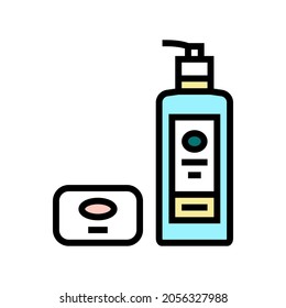 soap and hand cleanser packaging color icon vector. soap and hand cleanser packaging sign. isolated symbol illustration