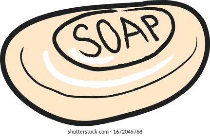 Jabón dibujado a mano, ilustración vectorial