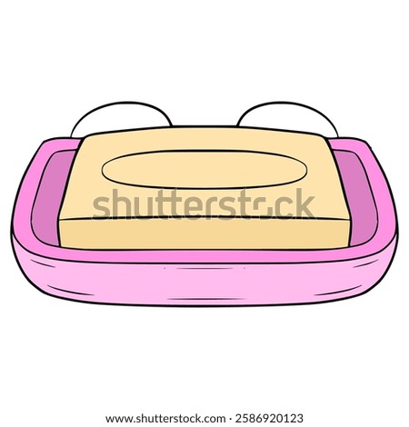 soap in soap holder illustration hand drawn isolated vector