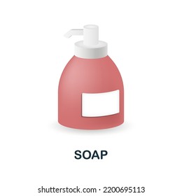 Soap icon. 3d illustration from cleaning collection. Creative Soap 3d icon for web design, templates, infographics and more