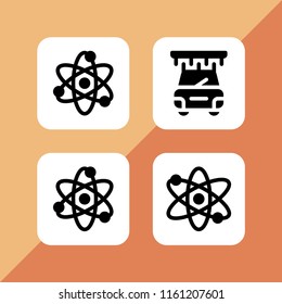 soap icon. 4 soap set with atom and wash vector icons for web and mobile app
