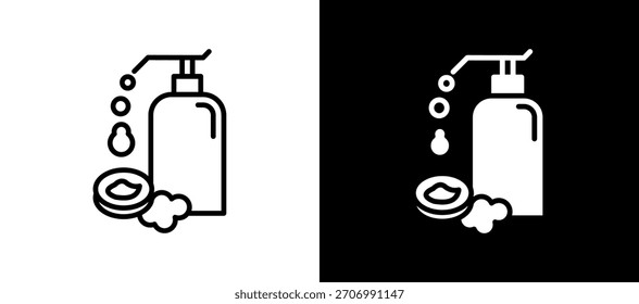 Ícone Soap branco preto Ilustração de vetor
