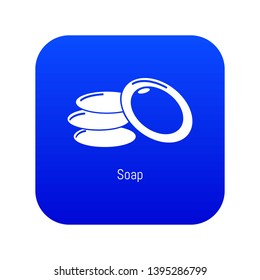 Soap icon blue vector isolated on white background