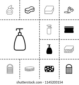 Soap icon. collection of 13 soap filled and outline icons such as sponge. editable soap icons for web and mobile.