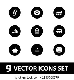 Soap icon. collection of 9 soap filled icons such as clean brush, laundry. editable soap icons for web and mobile.