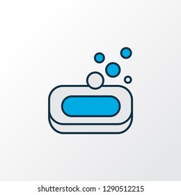 Soap icon colored line symbol. Premium quality isolated hygiene element in trendy style.