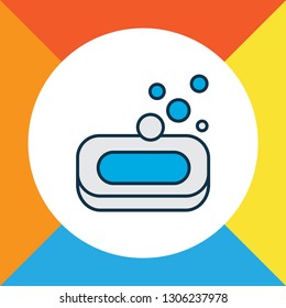 Soap icon colored line symbol. Premium quality isolated hygiene element in trendy style.