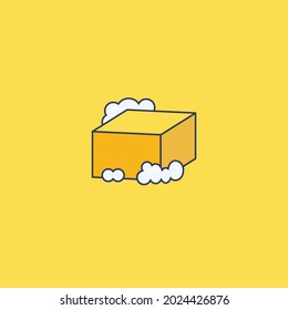 Icono De Jabón Aislado En Fondo Amarillo