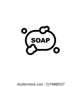 Soap Icon. Line Art Style Design Isolated On White Background