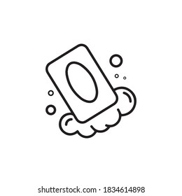 Soap icon. Soap line icon. Hygiene icon. Personal protection equipment icon. Coronavirus, covid 19 prevention item