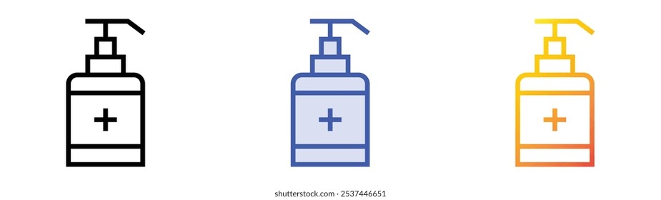 soap icon. Linear, Blue Fill and Gradient Style Design Isolated On White Background
