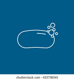 Soap Icon On Blue Background