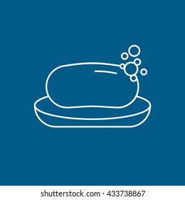 Soap Icon On Blue Background