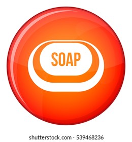 Soap icon in red circle isolated on white background vector illustration