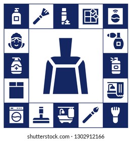  soap icon set. 17 filled soap icons.  Simple modern icons about  - Soap, Maid, Gel, Dustpan, Washing machine, Perfume, Spray bottle, Bath, Makeup, Glass cleaner, Foam, Bathtub