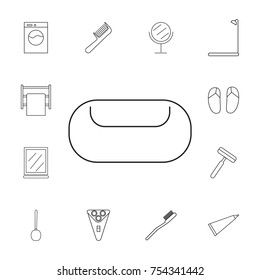 Soap Icon. Set of bathroom icons. Signs, outline symbols collection, simple thin line icons for websites, web design, mobile app, info graphics On White Background