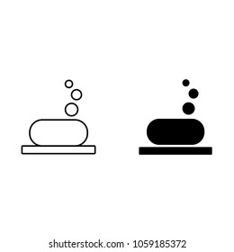 Soap icon set on white background. Vector art.