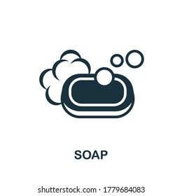 Icono de jabón. Elemento sencillo de la colección de higiene. Icono de jabón creativo para diseño web, plantillas, infografías y más