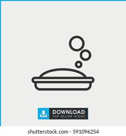 soap icon. Simple outline soap vector icon. On white background.
