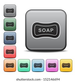 Soap Icon Square Vector Icon with Color Variations