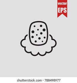 Soap icon in trendy isolated on grey background.Vector illustration.