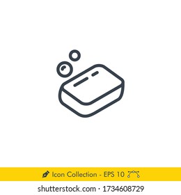 Icono de jabón / vector - En línea / Diseño de trazo