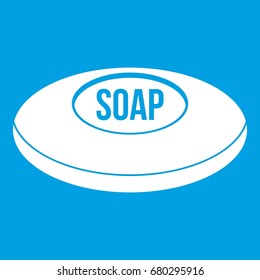 Soap icon white isolated on blue background vector illustration