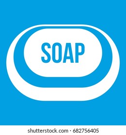 Soap icon white isolated on blue background vector illustration