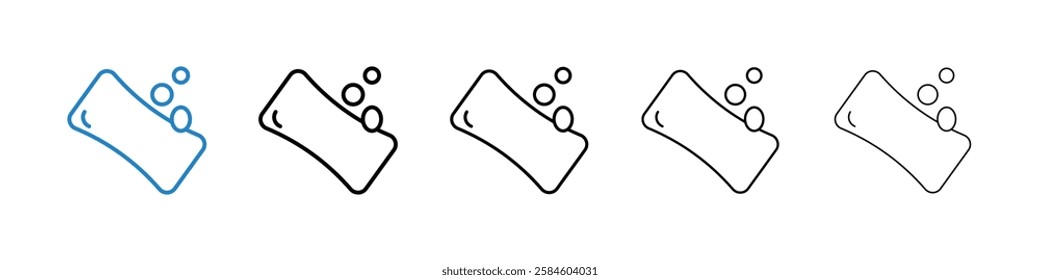 Soap icons in five different stroke sizes
