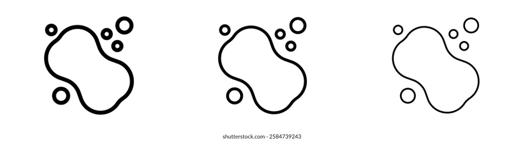 Soap icons in three different stroke lines