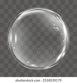 Soap isolated on Transparent Background,3d Circle gradients colour,Vector White Bubble Design element for Christmas decoration card,Round clear bead balloon or Drop air 