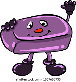 Soap with legs and arms, illustration, vector on white background