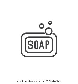 Soap line icon, outline vector sign, linear style pictogram isolated on white. Symbol, logo illustration. Editable stroke