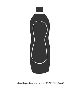 Soap Liquid Icon Silhouette Illustration. Bottle Hygiene Container Vector Graphic Pictogram Symbol Clip Art. Doodle Sketch Black Sign.