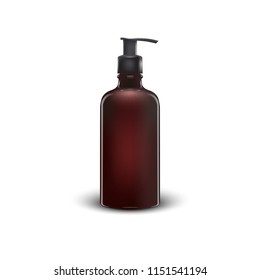 Soap, Lotion, Spa Cosmetics Container. Bottle Tube For Liquid Hair Shampoo. Skin Care. 3d Realistic Packaging Design Element. Vector Eps10 Illustration.