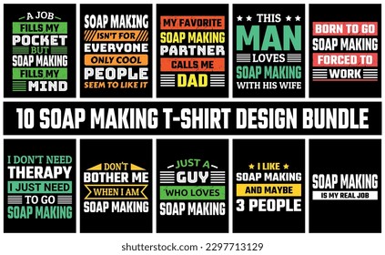 Soap Making T Shirt Design Set Vector