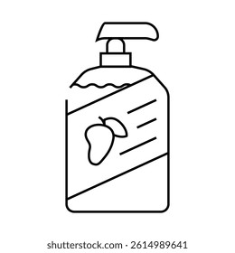soap mango line icon vector. soap mango sign. isolated contour symbol black illustration