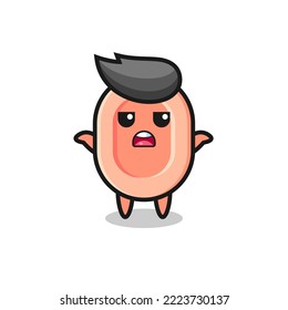 soap mascot character saying I do not know , cute style design for t shirt, sticker, logo element