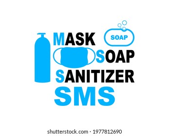 Soap Mask Sanitizer vector image.Corona Virus protection. The prevention and safety measures against corona virus.