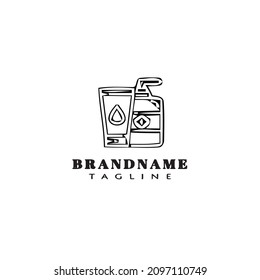 soap packaging logo cartoon icon design template black modern isolated vector illustration