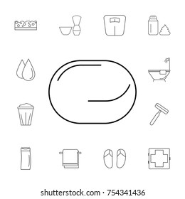 Soap pad Icon. Set of bathroom icons. Signs, outline symbols collection, simple thin line icons for websites, web design, mobile app, info graphics On White Background