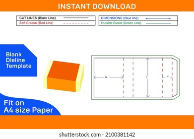 Soap paper slveeve box packaging dieline template and 3D vector file